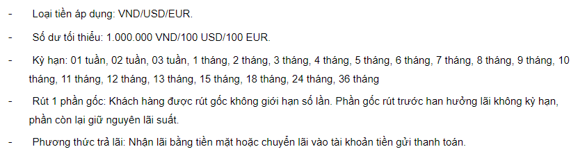 Lưu ý Tiết kiệm lĩnh lãi cuối kỳ - SeASave Term