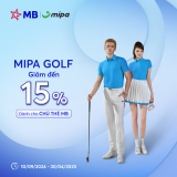 Giảm đến 15% dành cho chủ thẻ MB khi mua sắm tại MIPA GOLF